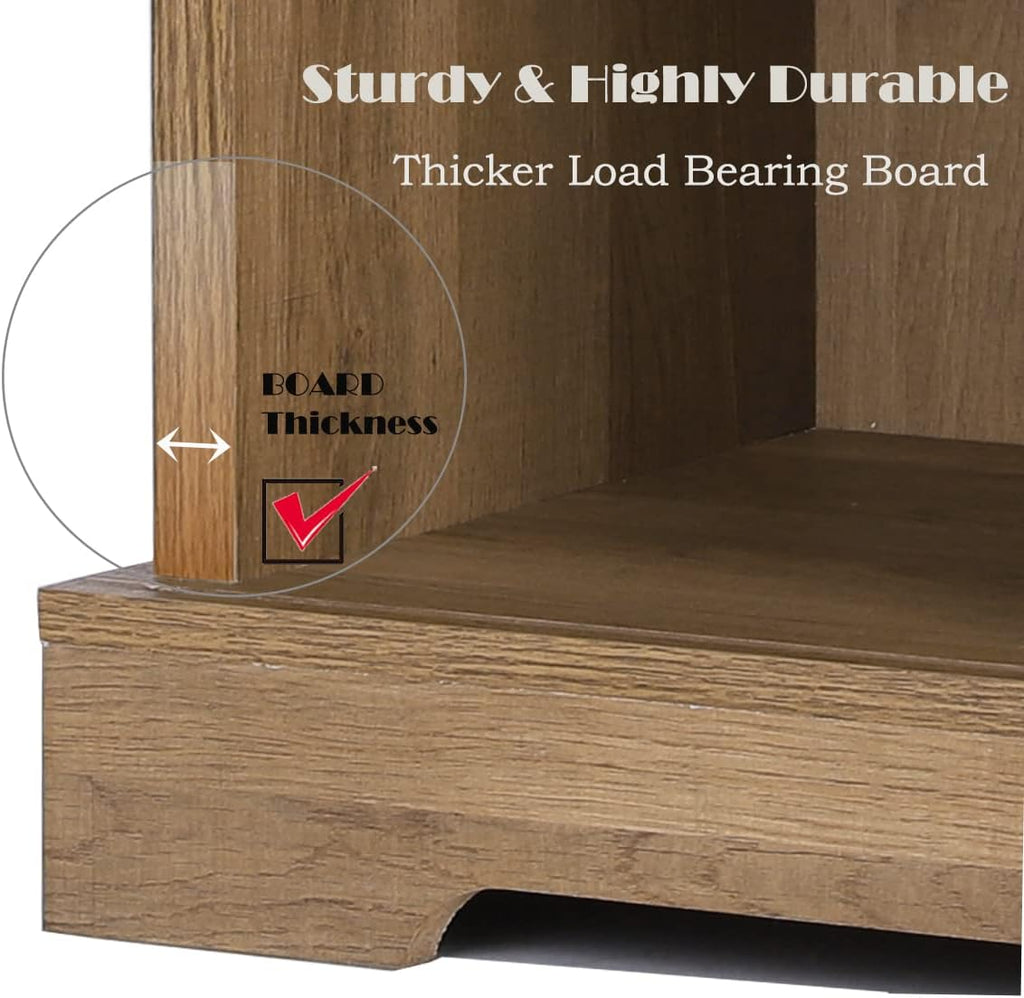 Farmhouse Coffee Bar Cabinet - Sliding Barn Door Kitchen Sideboard Buffet Storage Cabinet