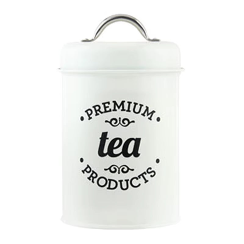 Rustic Farmhouse Airtight Kitchen Canister with Lid Metal Sugar Coffee Tea Storage Jar Container Jars