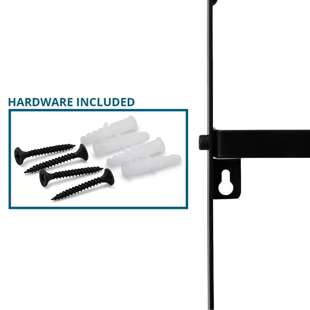 6-Tier 27 Hooks Black Wall Mounted Mug Hook Rack Cup Holder