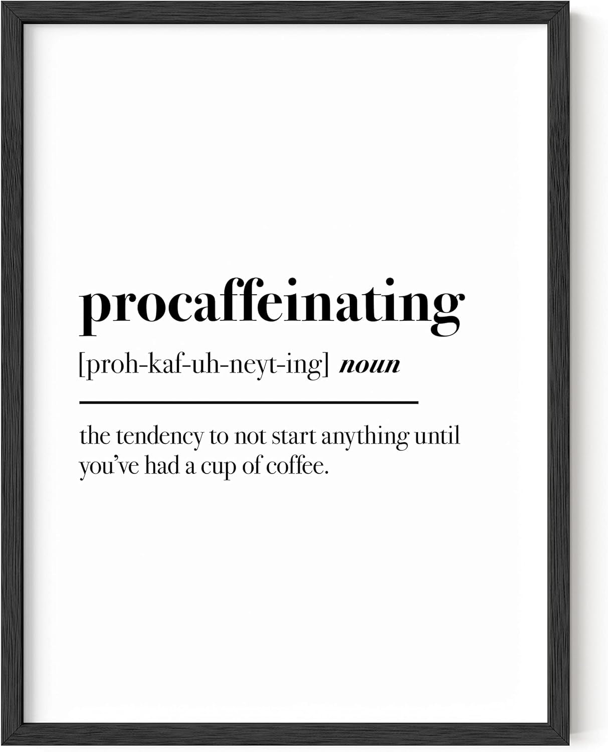 Coffee Wall Art Decor - Definition Posters, Talk Art Print for Bar, Funny Wall Quotes Print UNFRAMED 12"X16"