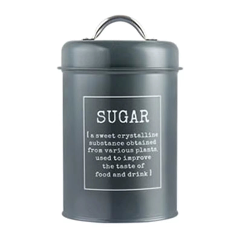 Rustic Farmhouse Airtight Kitchen Canister with Lid Metal Sugar Coffee Tea Storage Jar Container Jars