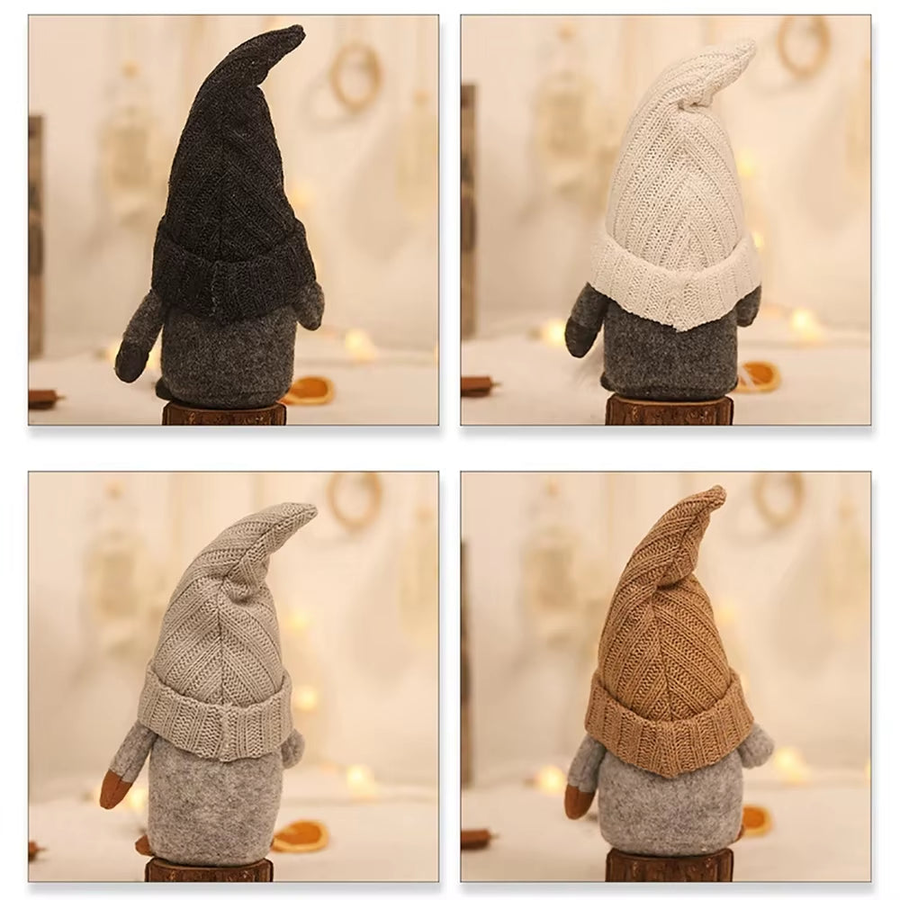 Coffee Gnome Doll New Year Christmas Plush Coffee Bar Decoration for Farmhouse Party Home Desktop Christmas Faceless Plush Dolls