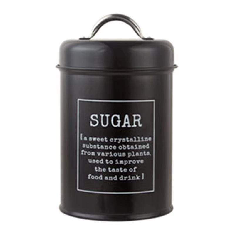 Rustic Farmhouse Airtight Kitchen Canister with Lid Metal Sugar Coffee Tea Storage Jar Container Jars