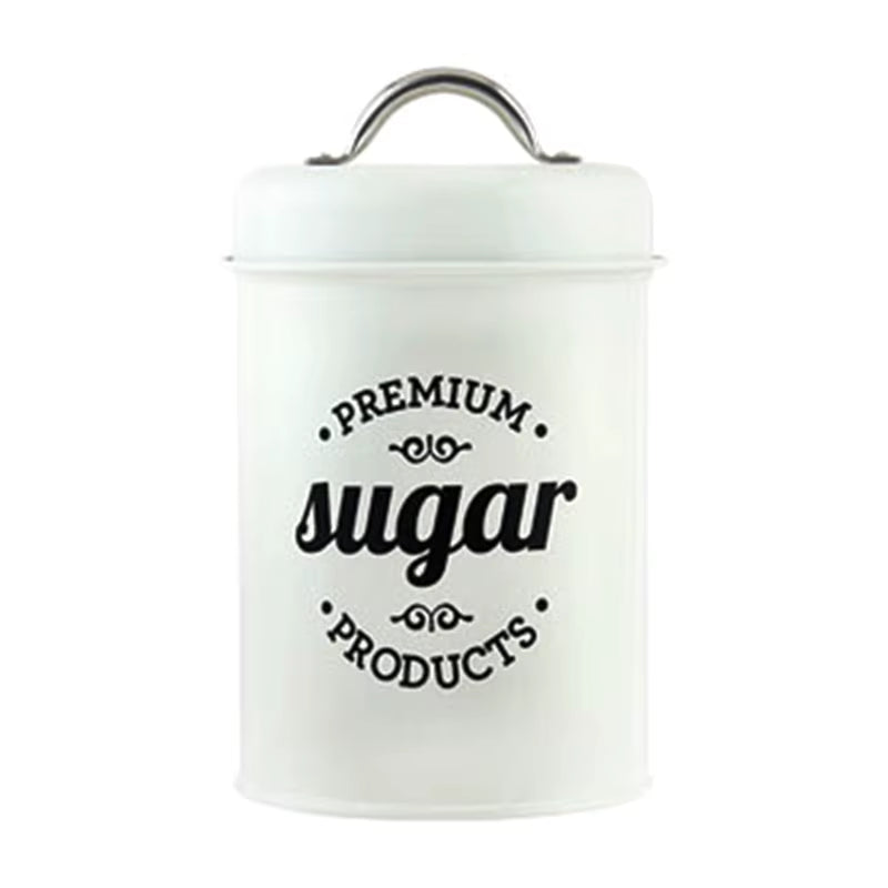 Rustic Farmhouse Airtight Kitchen Canister with Lid Metal Sugar Coffee Tea Storage Jar Container Jars